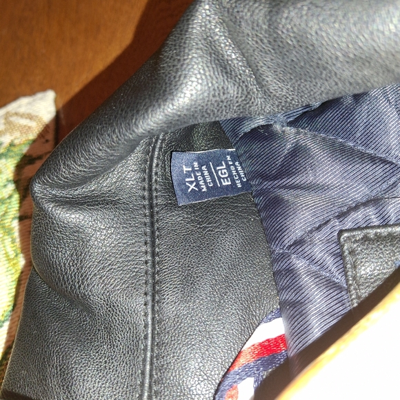 Tommy Hilfiger Faux Leather Jacket, Mens Sz XL Tall - Picture 3 of 8